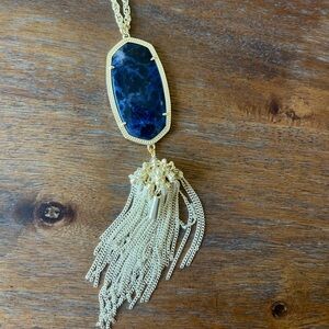 Kendra Scott Rayne Necklace Gold Blue Lapis